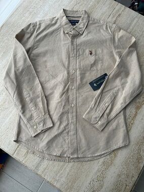 NEW 🆕 U.S. Polo Assn. Men’s Tan Button-Down Oxford Shirt size M with tags